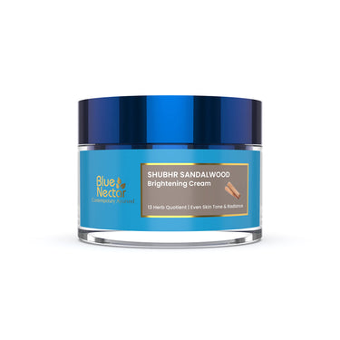 Blue Nectar Ayurvedic Sandalwood Radiance and Skin Brightening Cream Moisturizing Day Cream for Women for Daily Use Plant Based Face Cream for Women (13 Herbs, 50g)